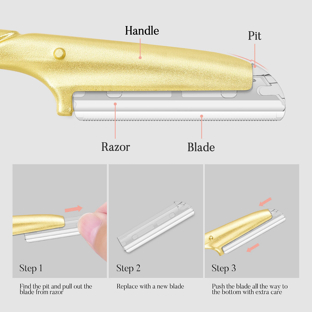 a picture show you how to replace the manual eyebrow razor blade